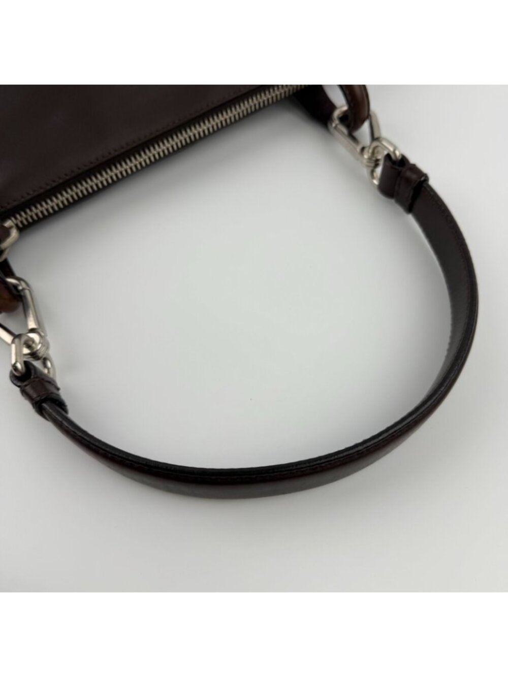Prada Shoulder Bag Brown Leather Vintage - Picture 13 of 15
